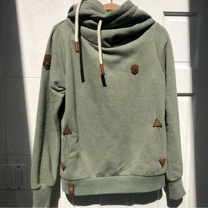 Naketano Cowl Neck Sweatshirt - Green, Size L (runs small)